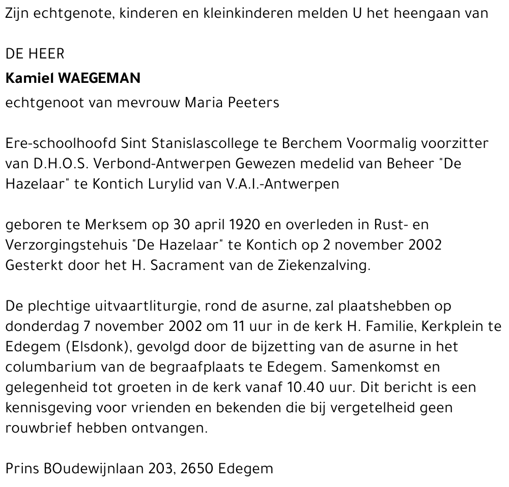 Kamiel WAEGEMAN