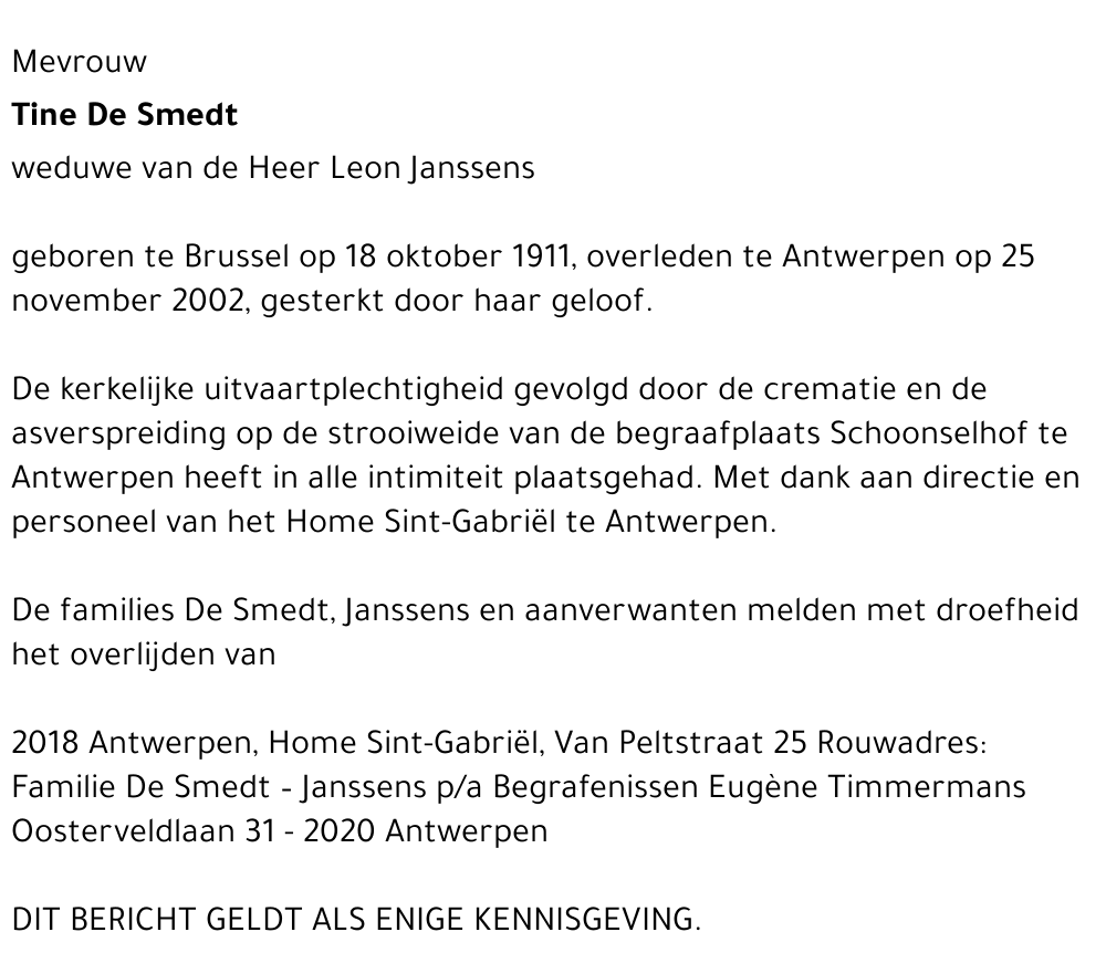 Leontina De Smedt