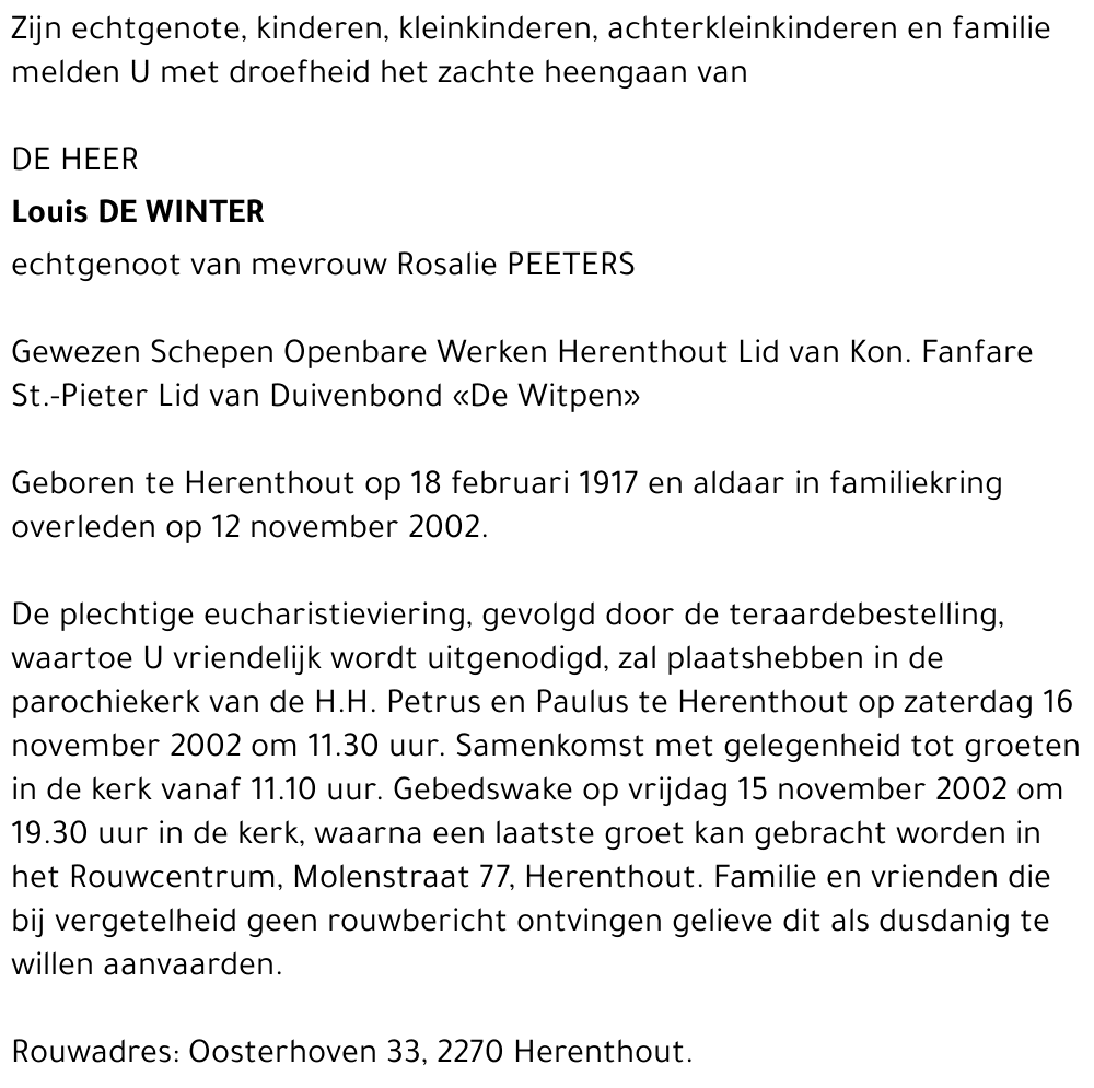 LOUIS DE WINTER