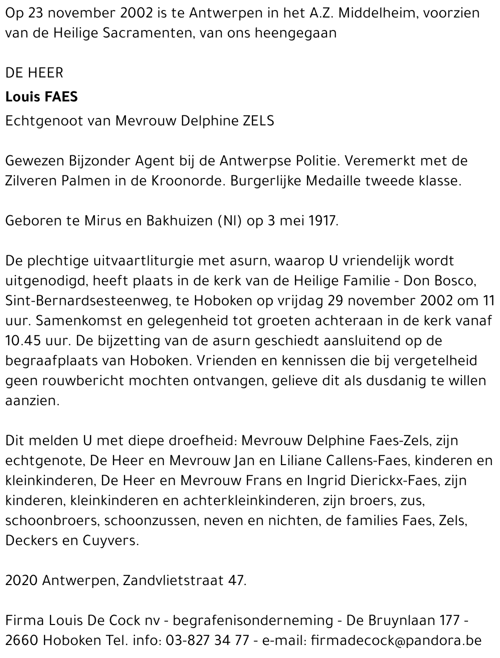 LOUIS FAES