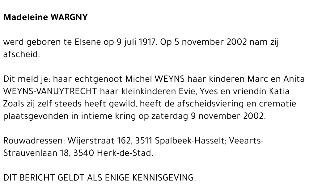 Madeleine Wargny