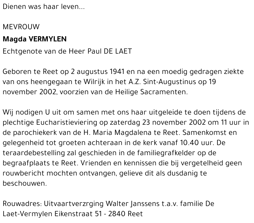 MAGDA VERMYLEN