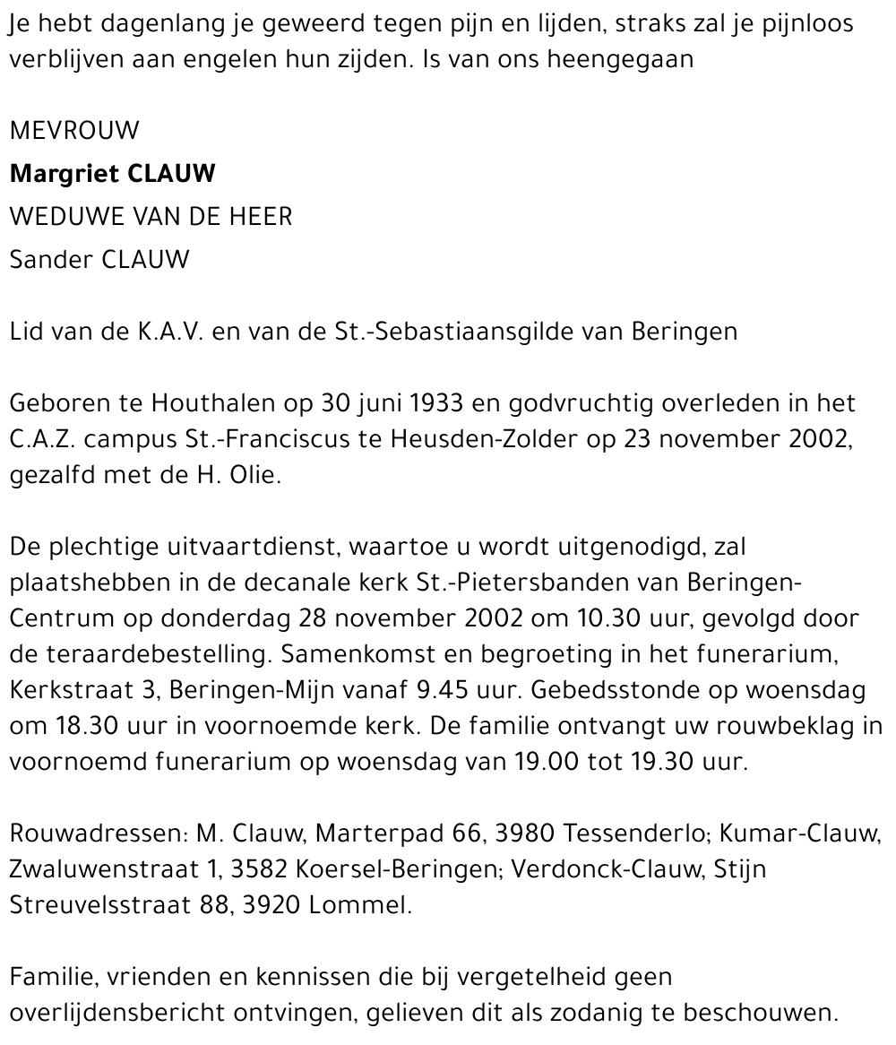 Margriet Clauw