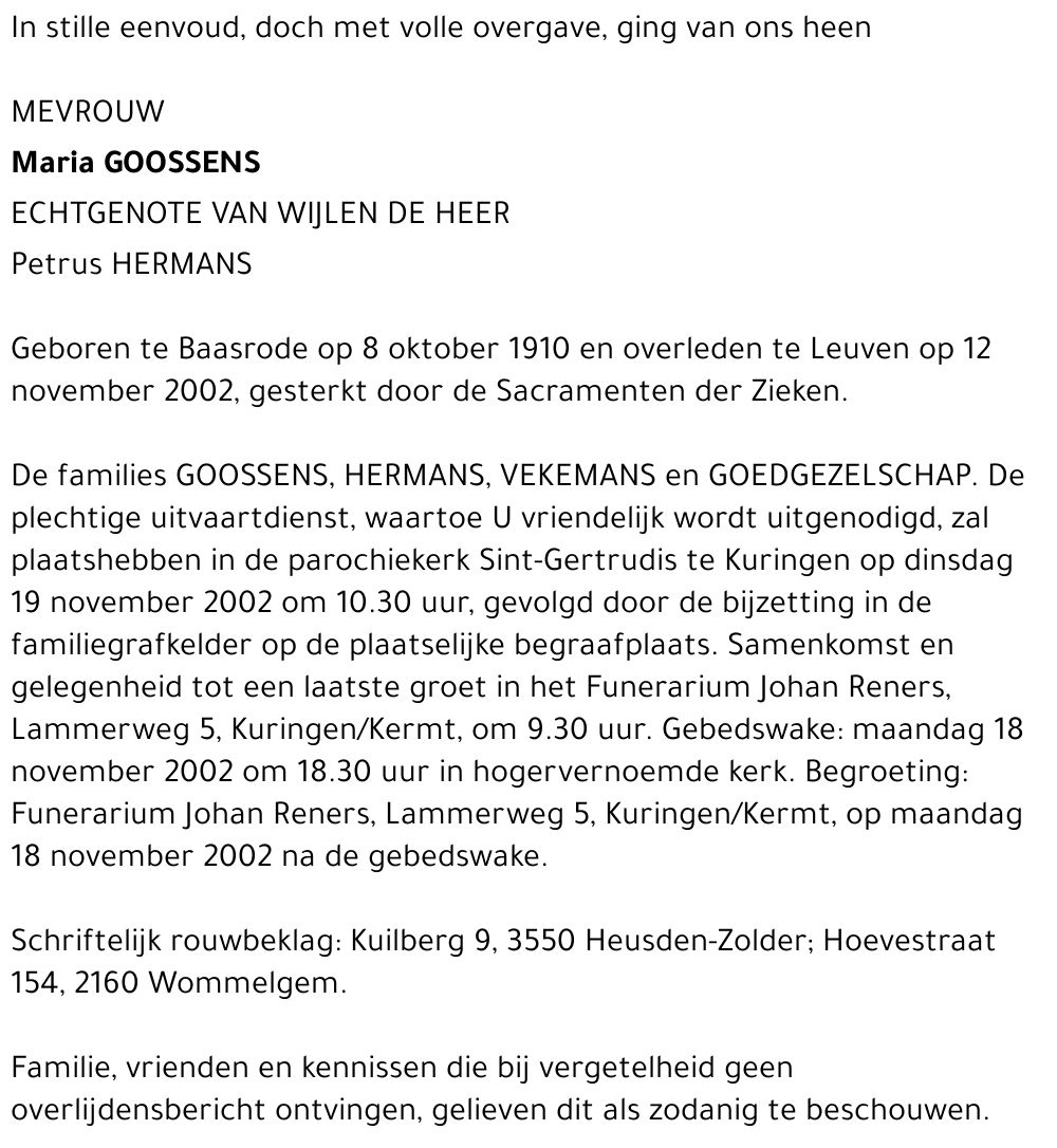 Maria Goossens