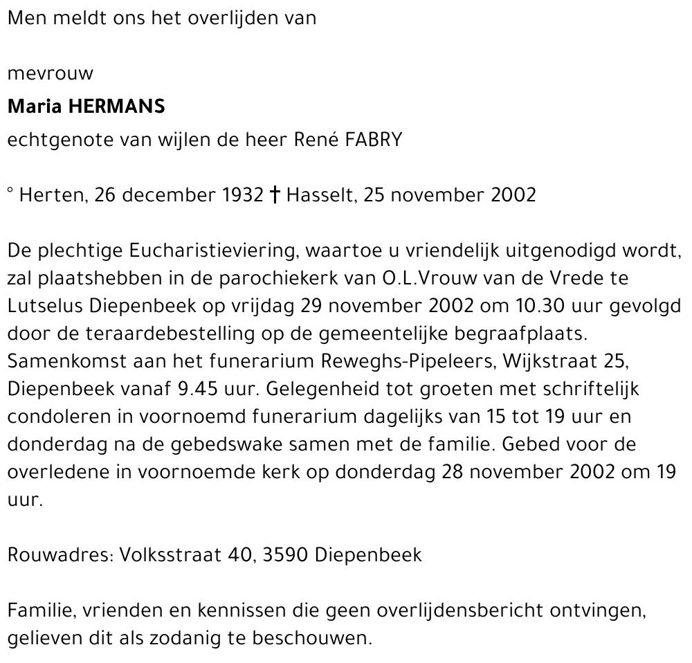 Maria HERMANS