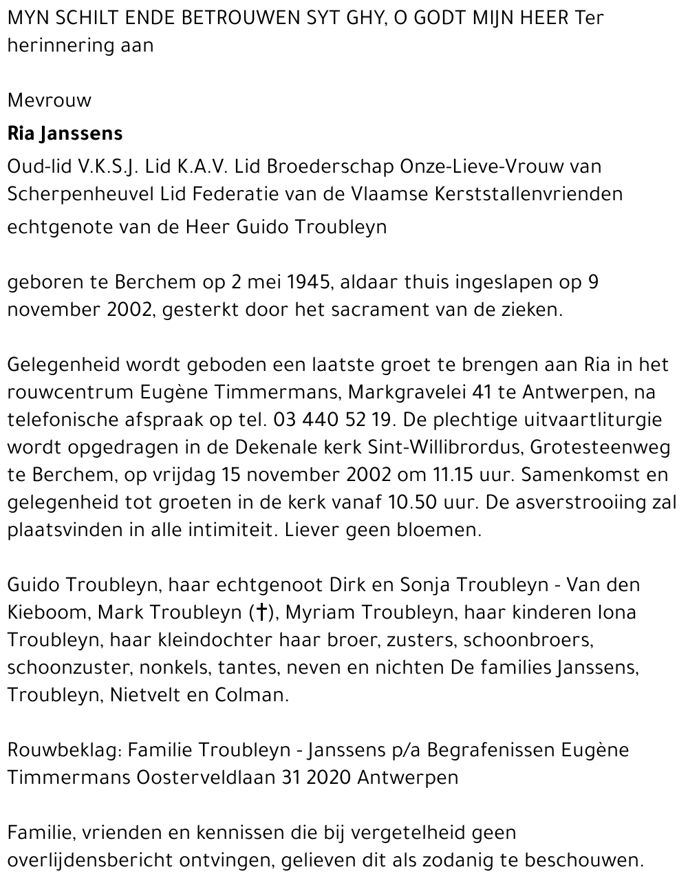 Maria 'Ria' Janssens