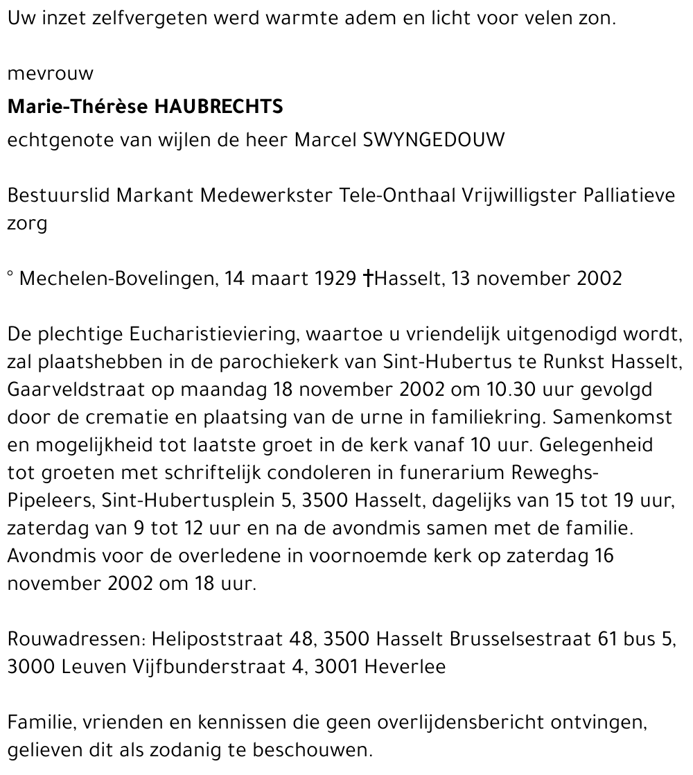 Marie-Thérèse HAUBRECHTS