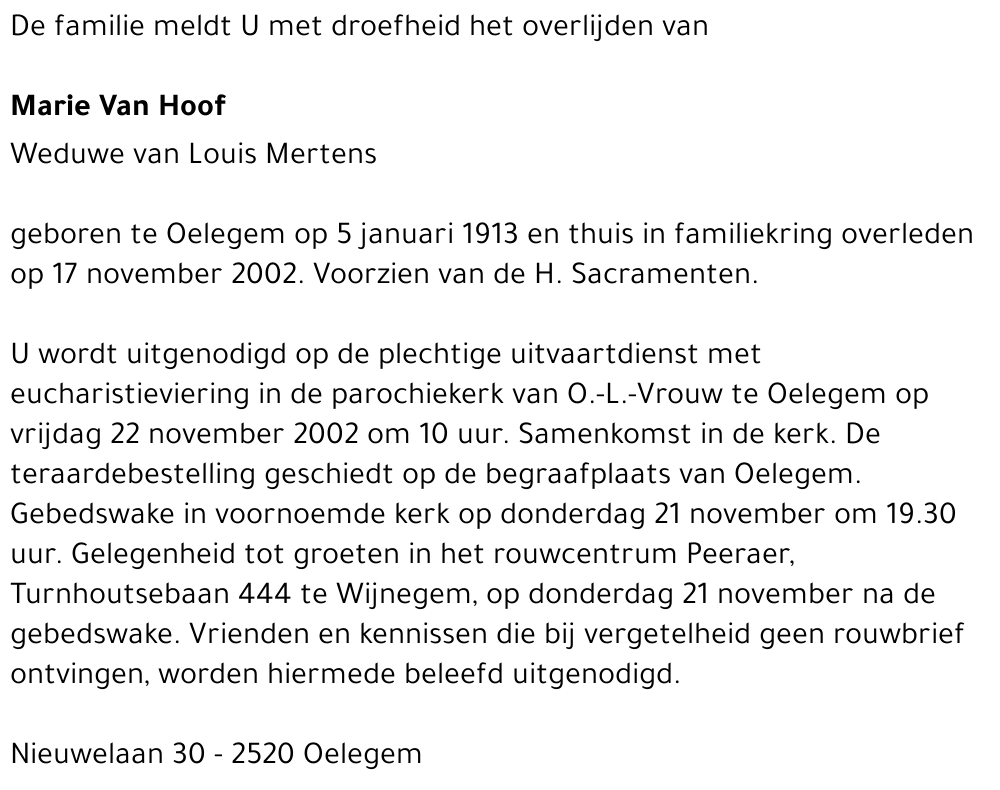Marie Van Hoof