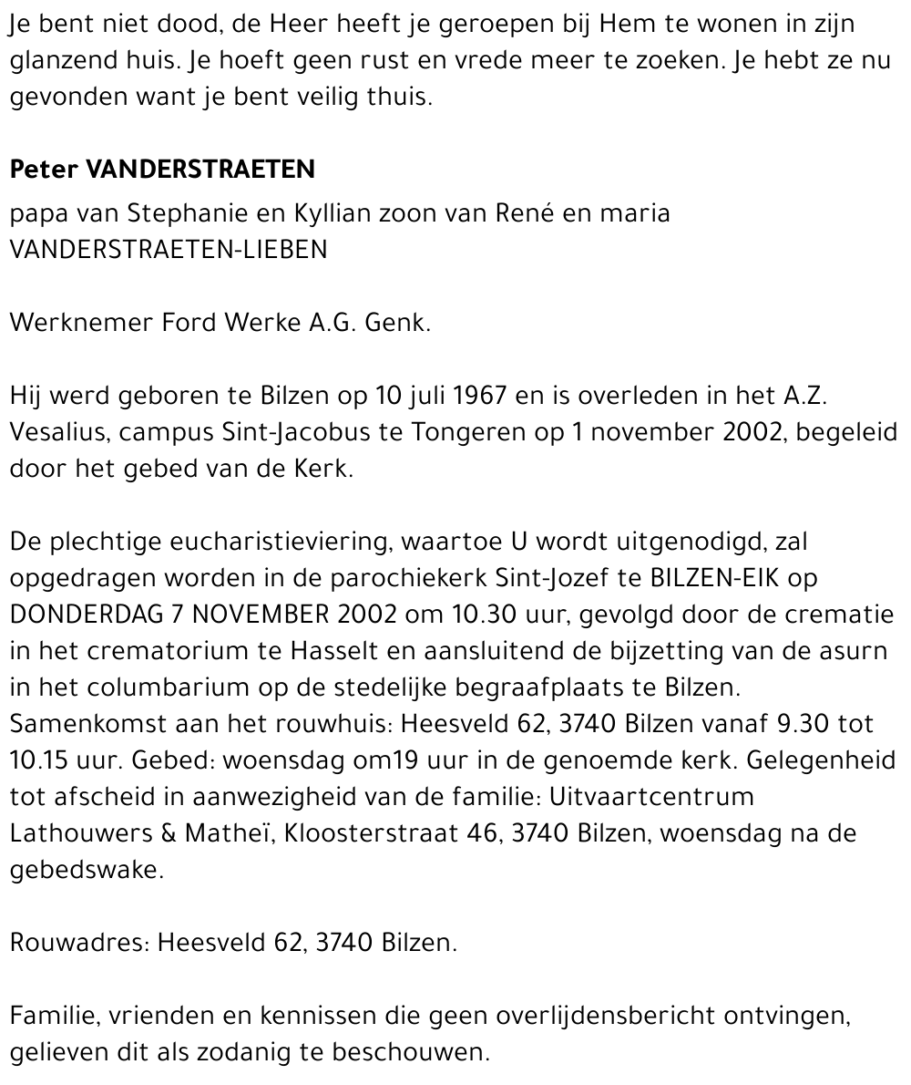 Peter VANDERSTRAETEN