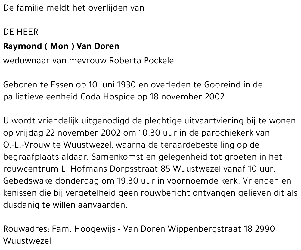 Raymond Van Doren