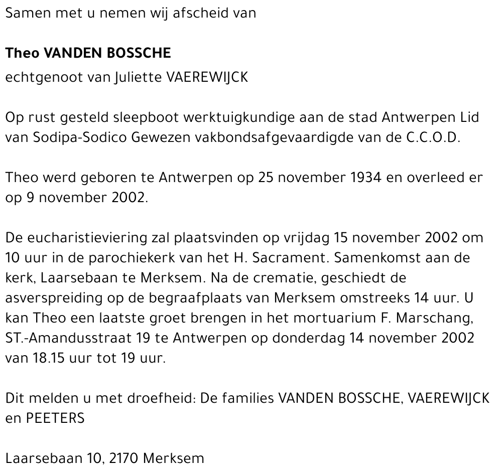 Theo Vanden Bossche