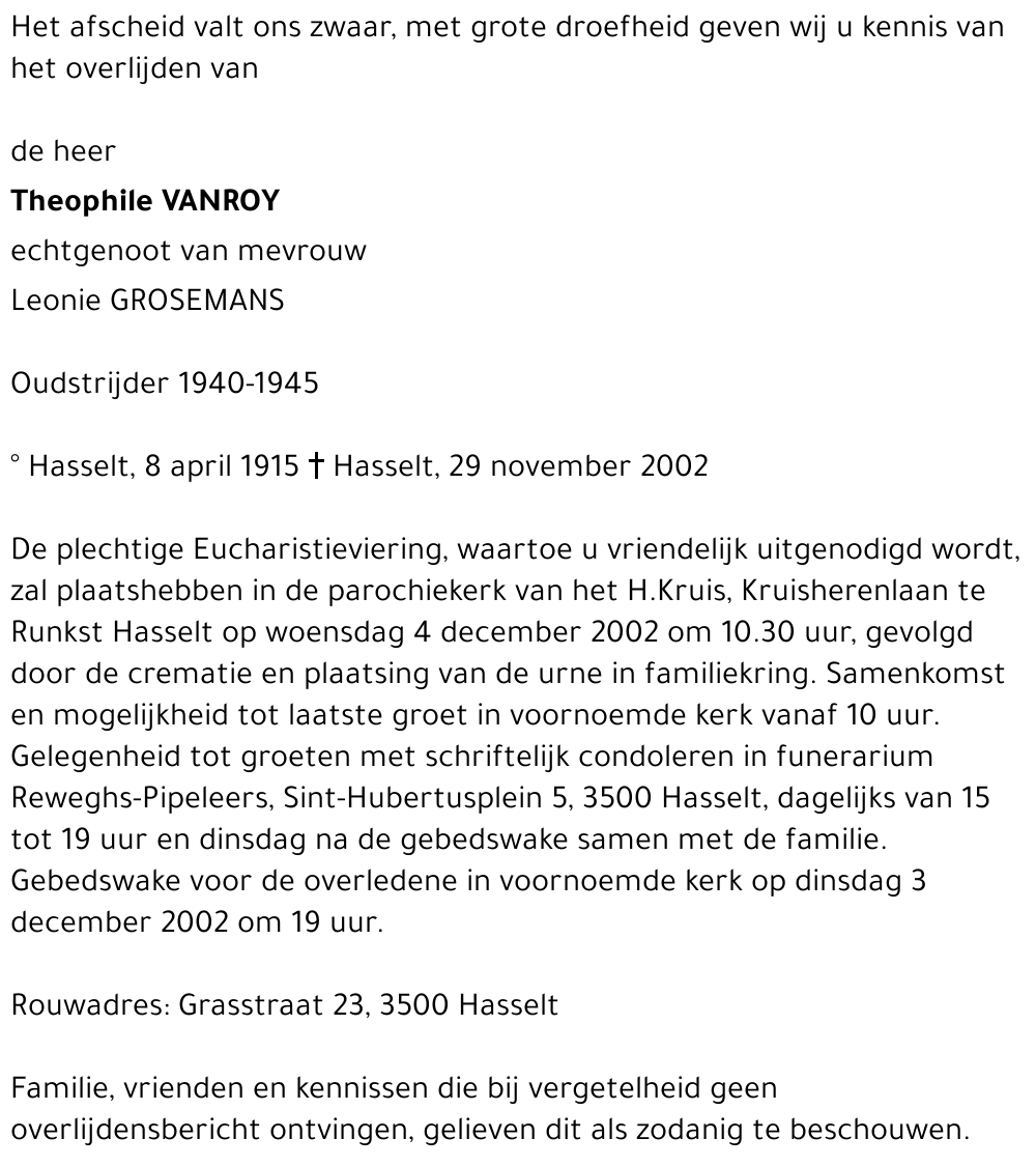 Theophile VANROY