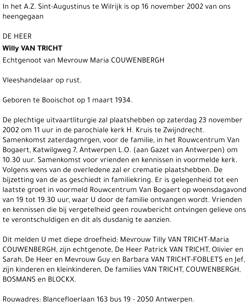 Willy Van Tricht