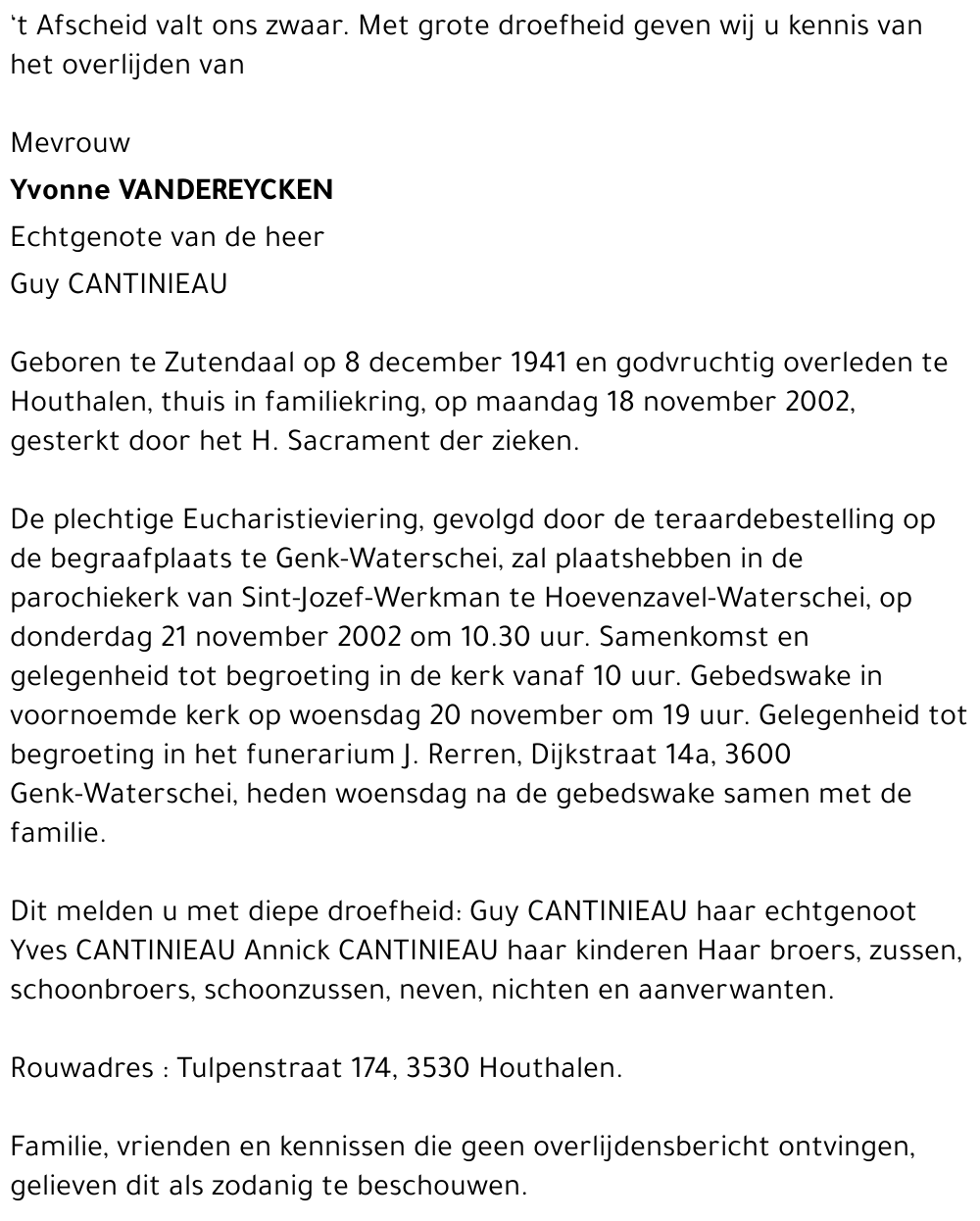 Yvonne VANDEREYCKEN