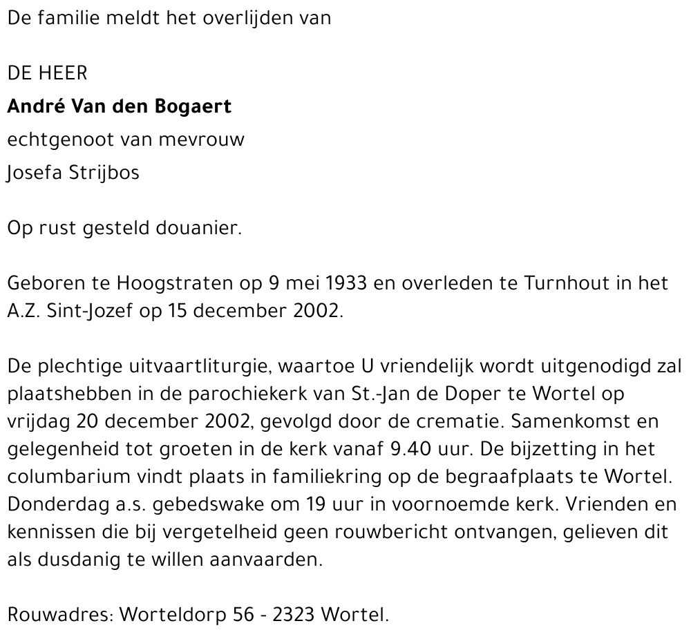 André Van den Bogaert