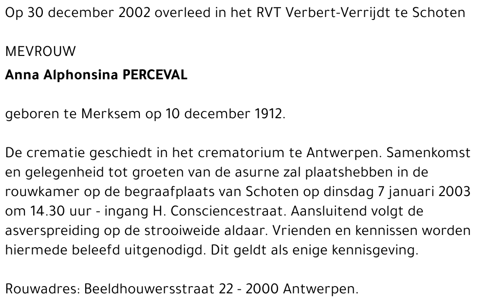 Anna Alphonsina Perceval