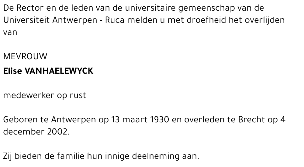 ELISE VANHAELEWYCK