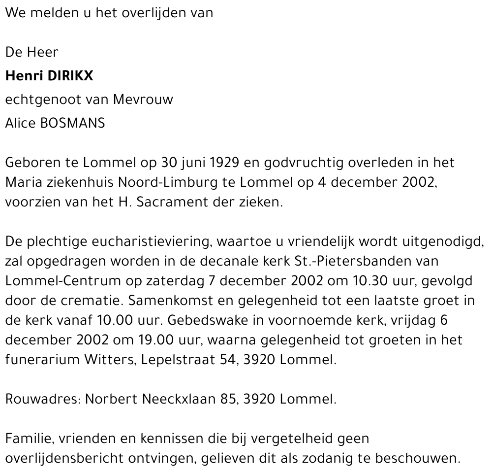 Henri DIRIKX