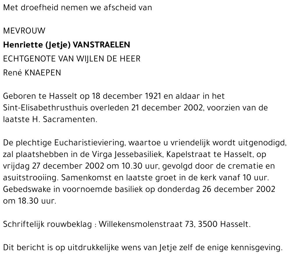 Henriette Vanstraelen