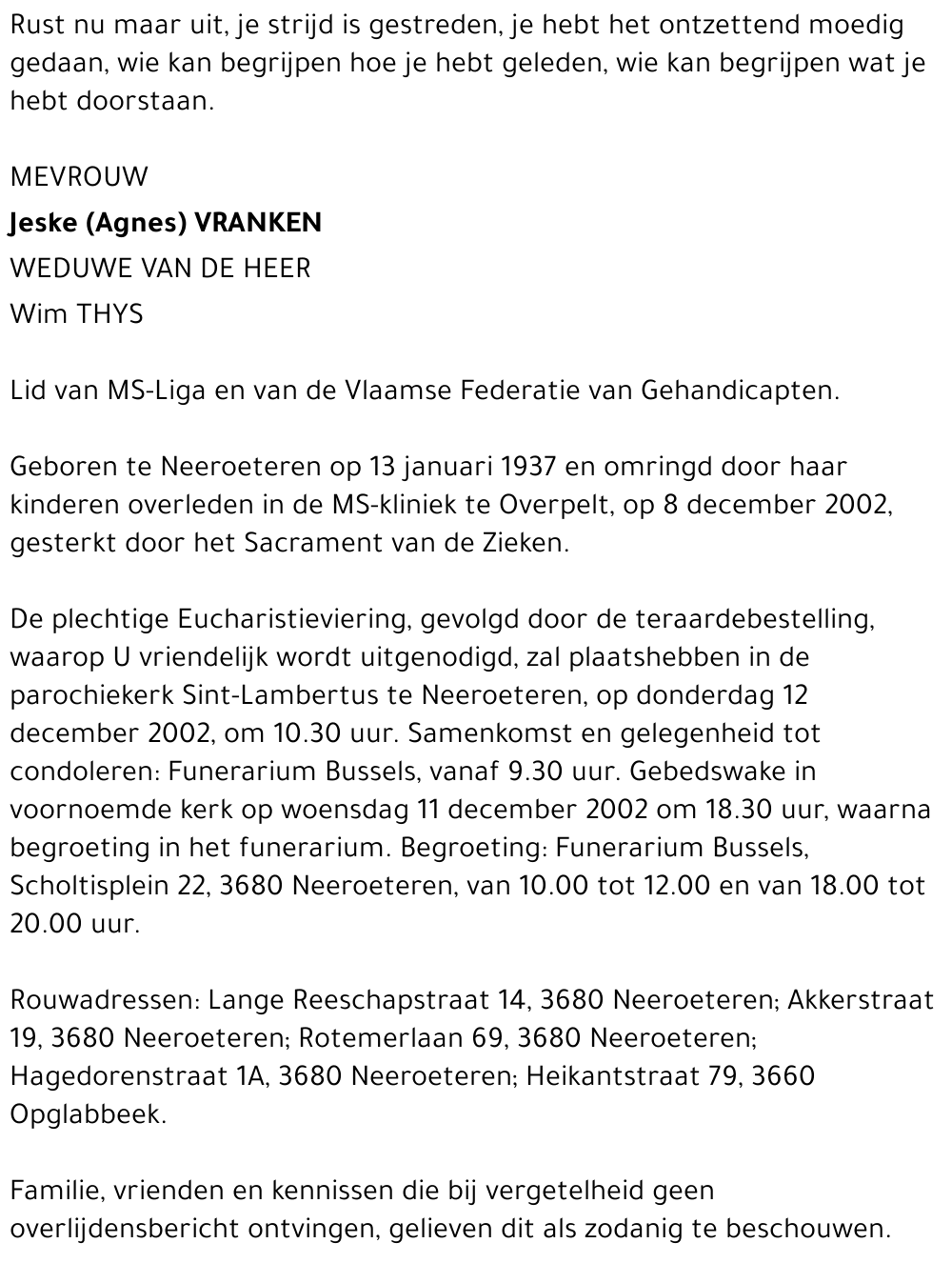 Jeske (Agnes) Vranken