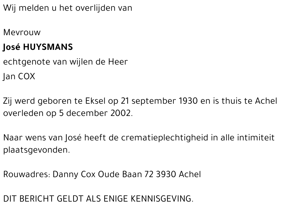 José HUYSMANS