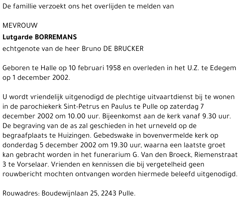 LUTGARDE BORREMANS