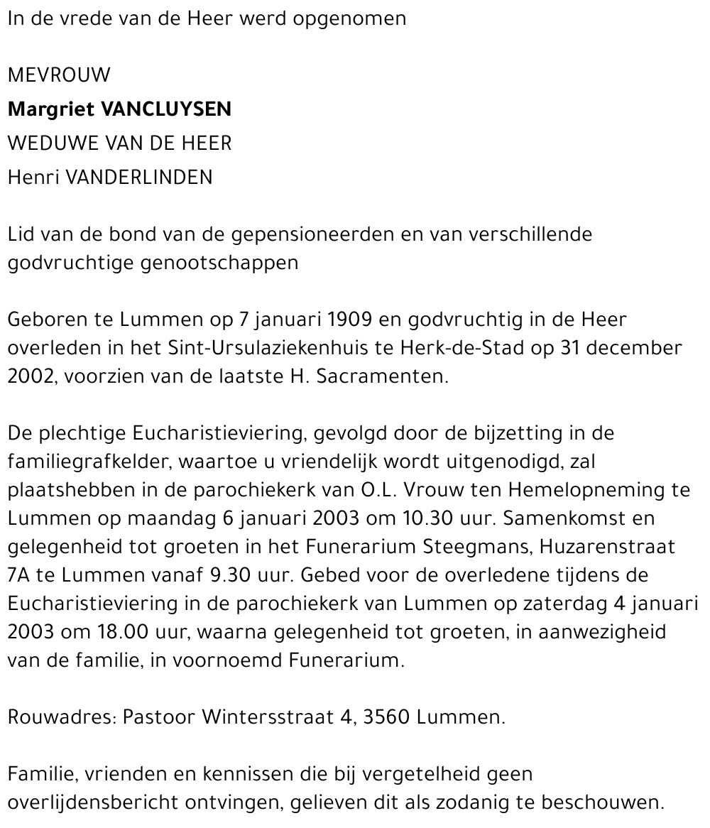 Margriet Vancluysen