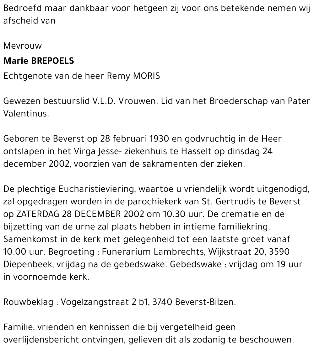 Marie BREPOELS