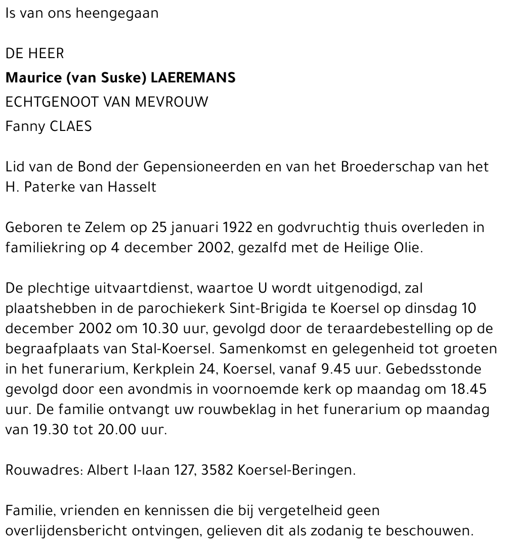 Maurice (van Suske) Laeremans