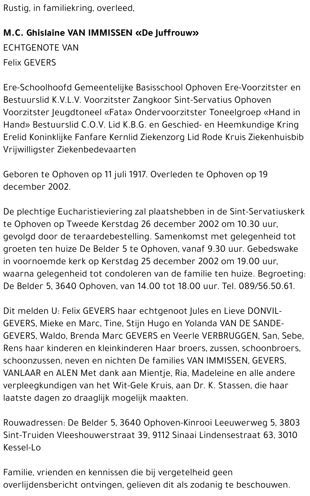 M.C. Ghislaine Van Immissen