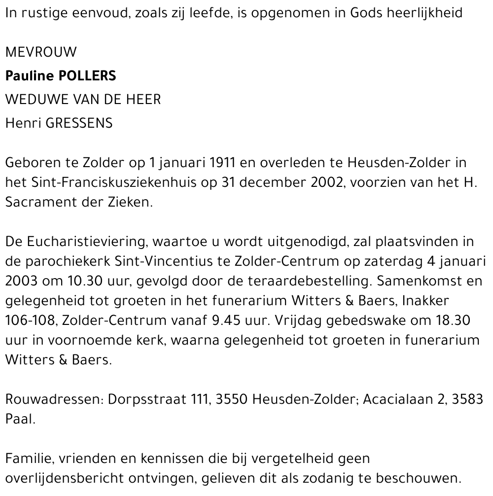 Pauline Pollers