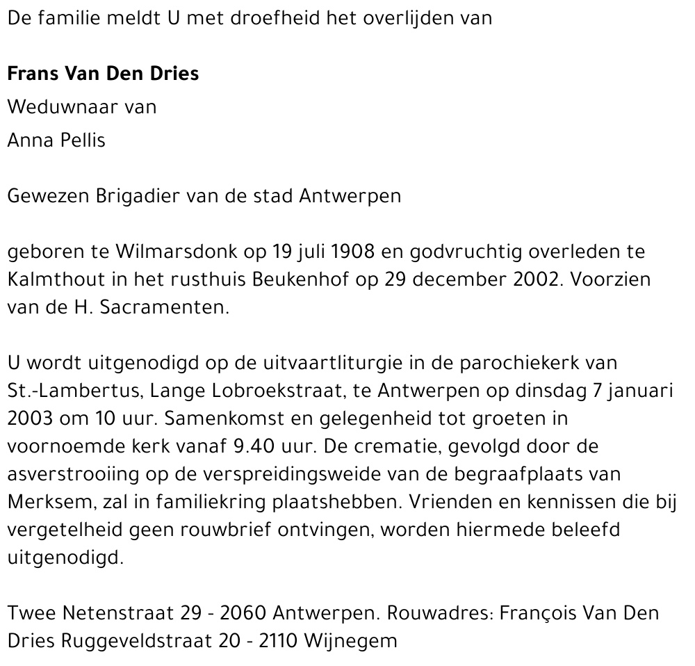 Petrus Van Den Dries