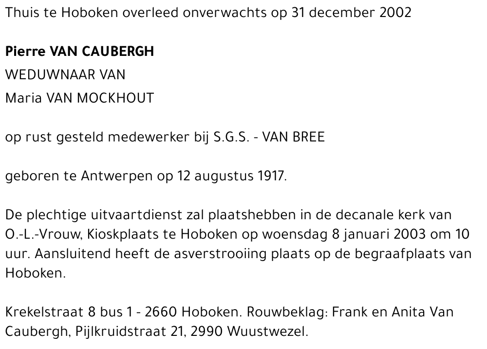 pierre VAN CAUBERGH