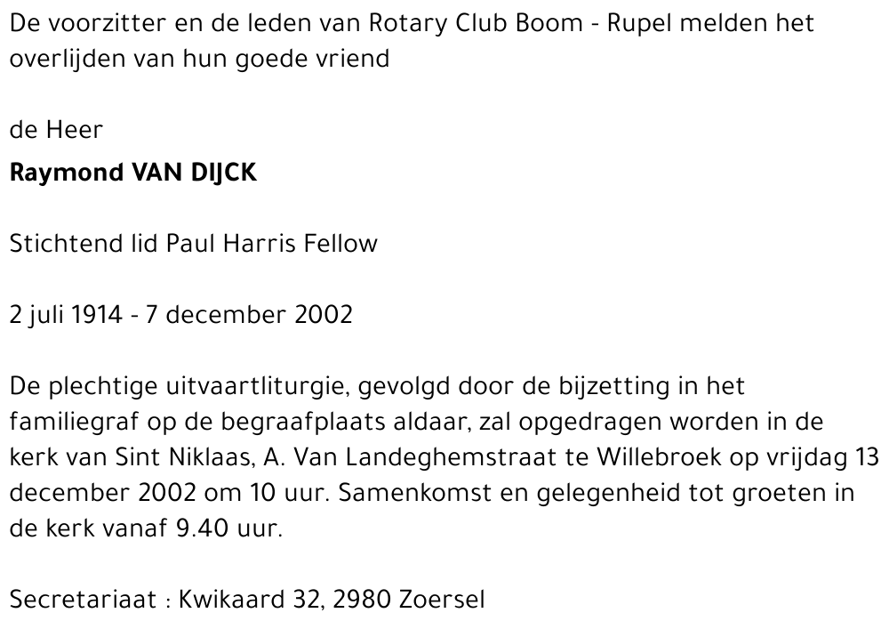 Raymond Van Dijck