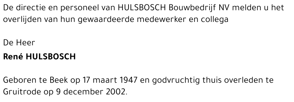 René HULSBOSCH