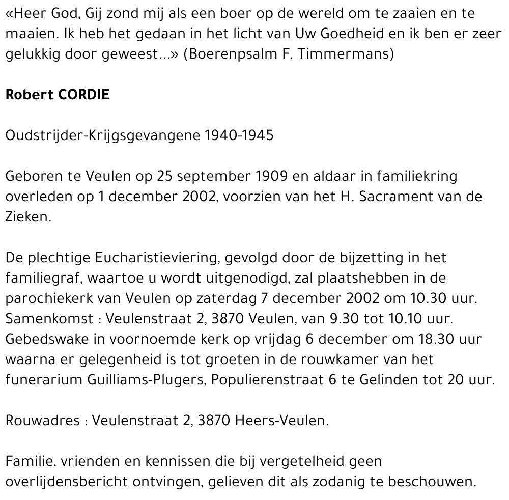 Robert Cordie