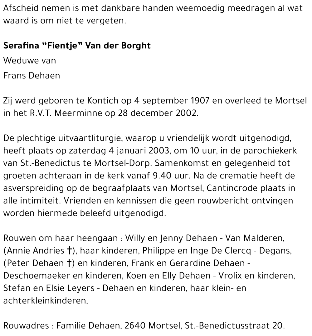 serafine van der borght