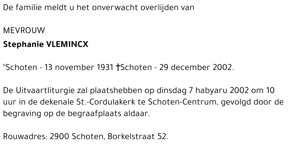 STEPHANIE VLEMINCX
