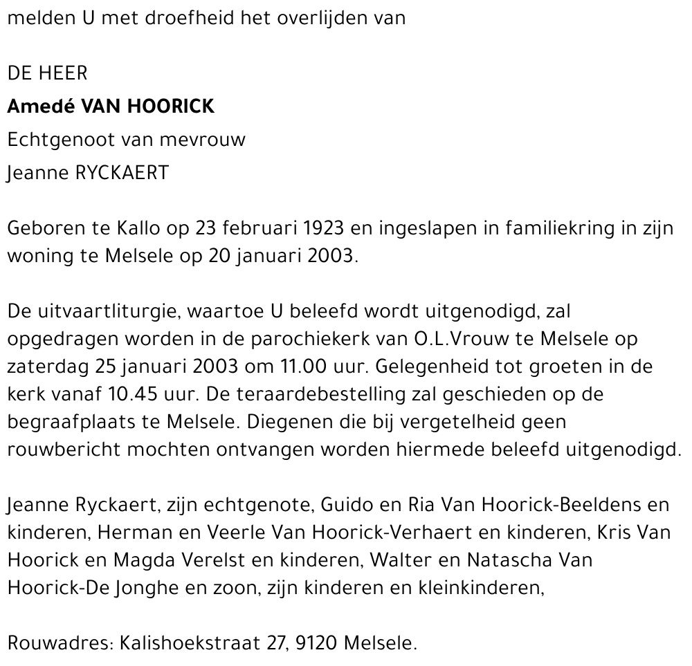 amede van hoorick