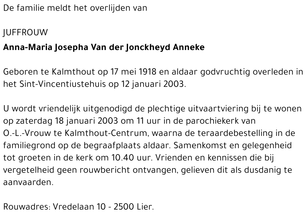 Anna-Maria Van der Jonckheyd