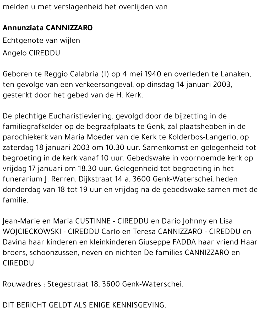 Annunziata CANNIZZARO