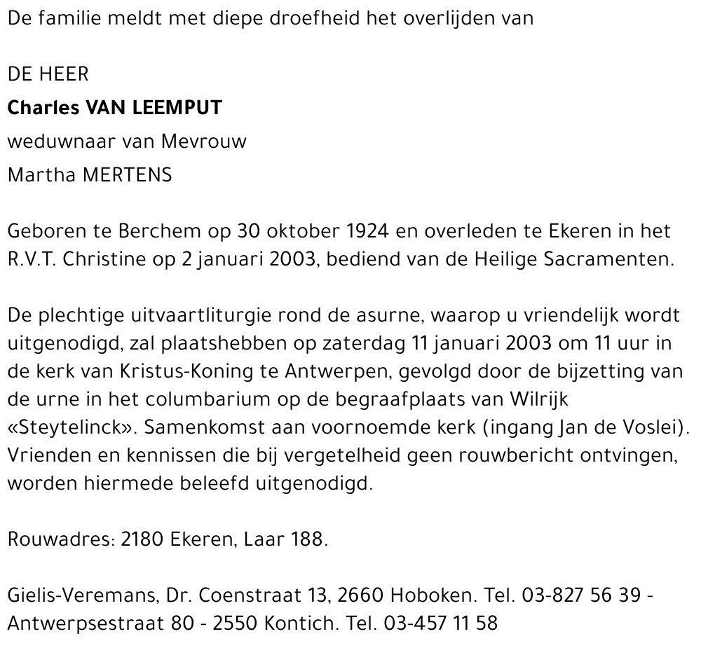 Charles Van Leemput