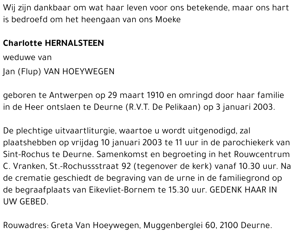 CHARLOTTE HERNALSTEEN