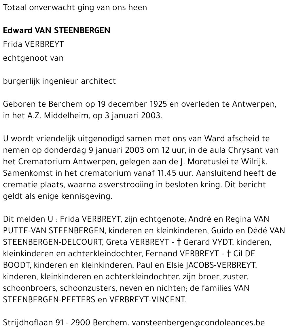 Edward Van Steenbergen