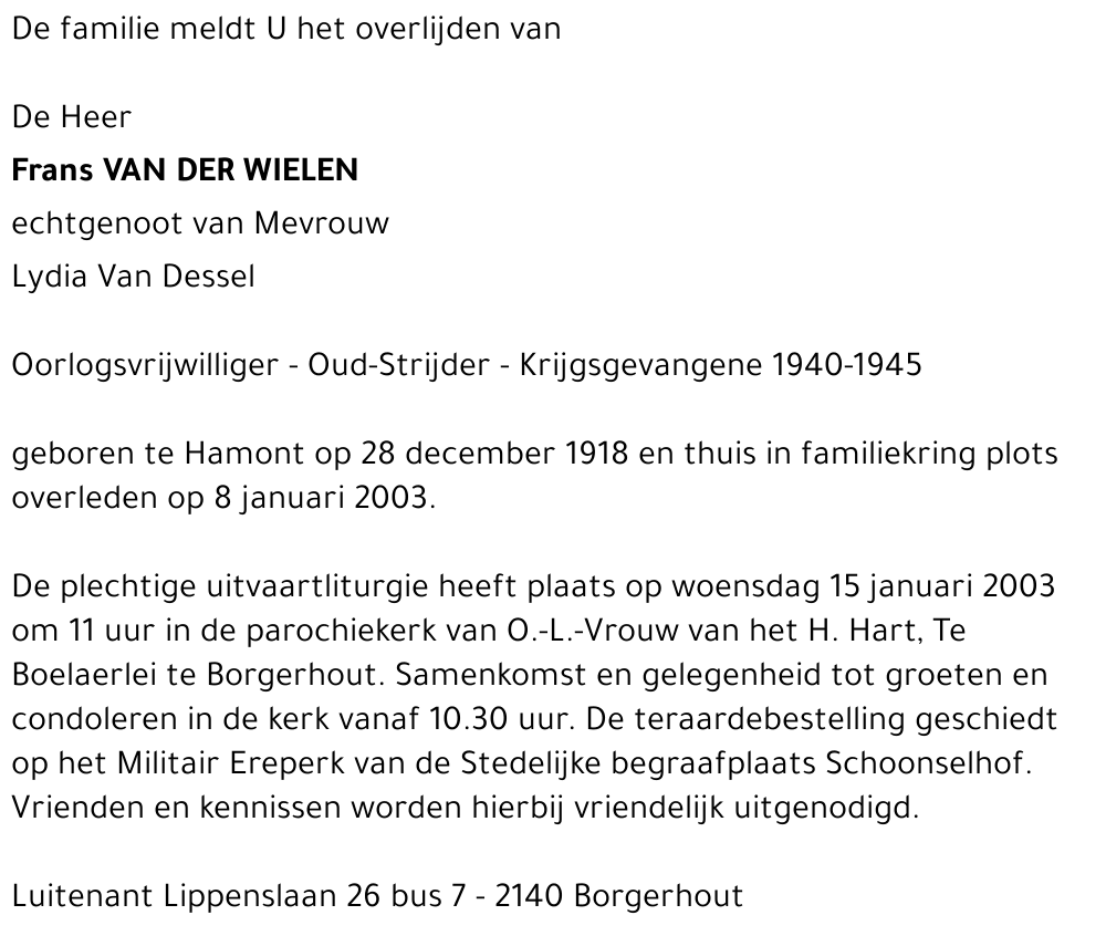 Frans Van der Wielen