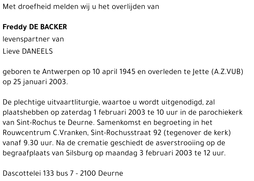 Freddy De Backer