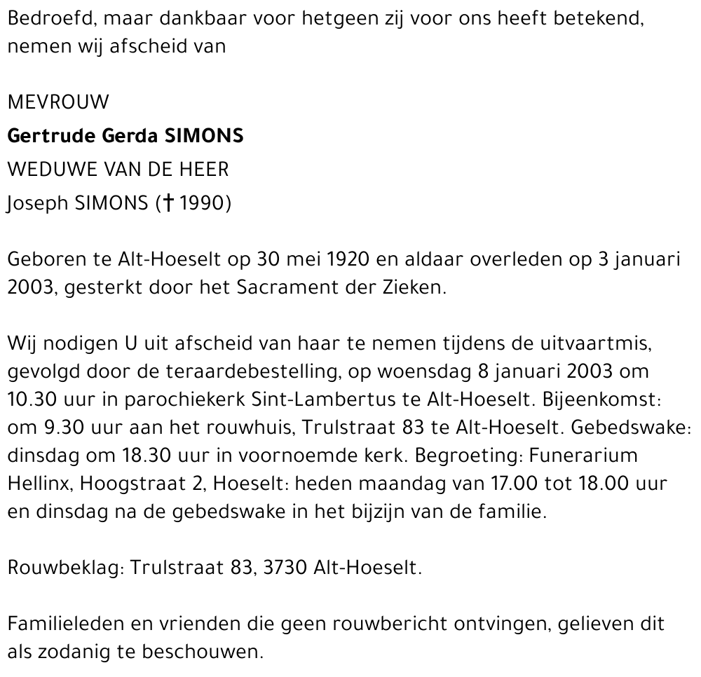 Gertrude Gerda Simons