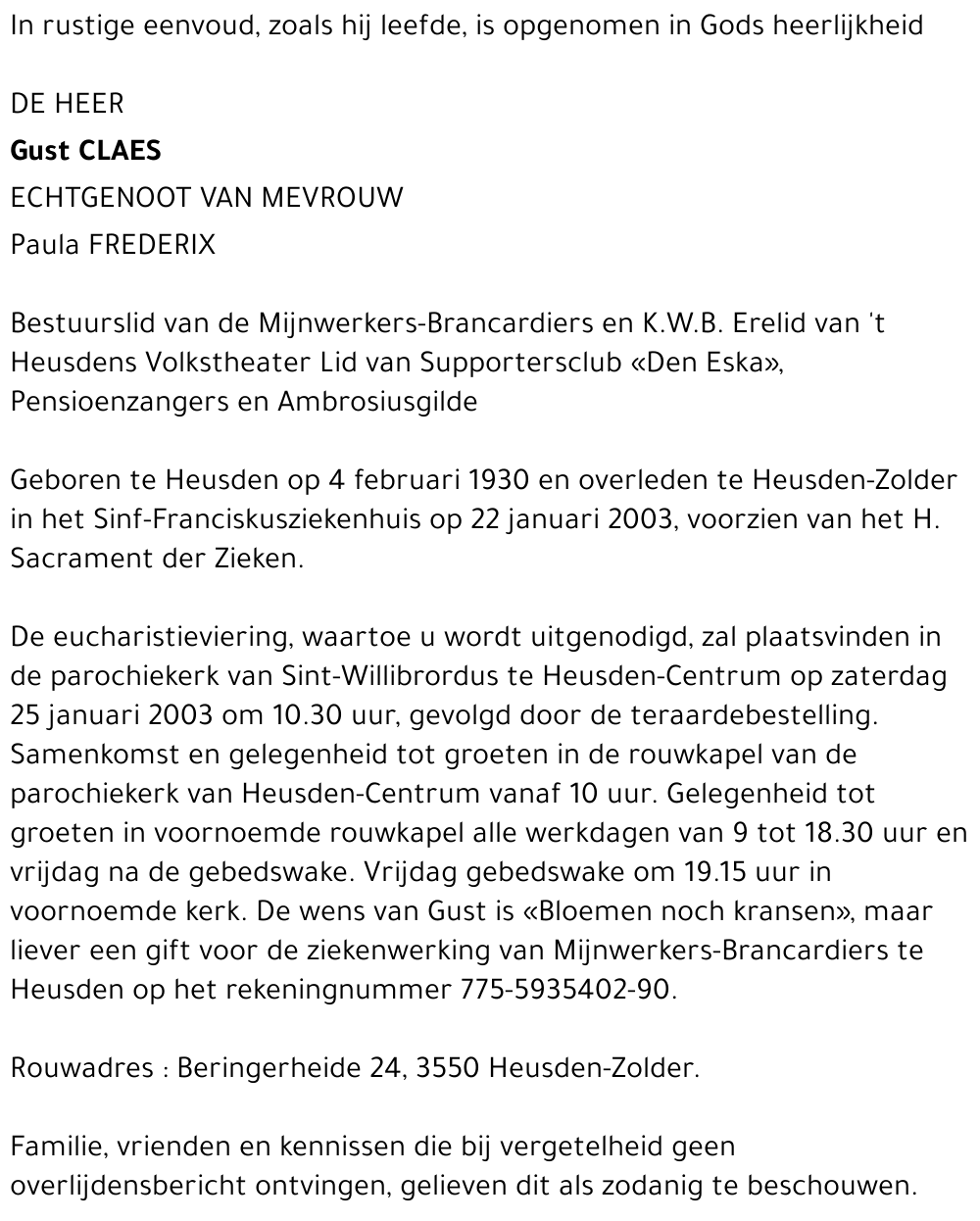 Gust Claes