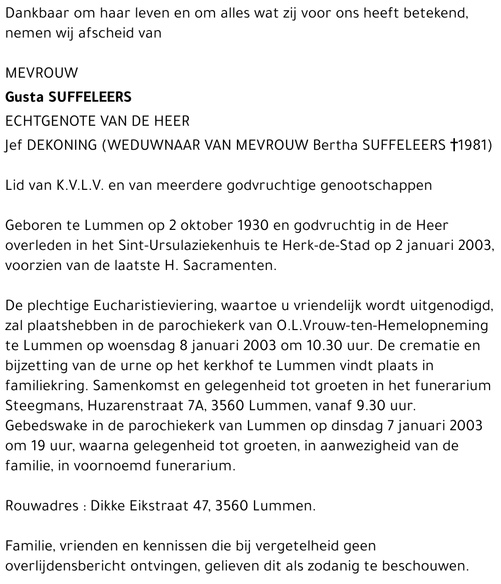 Gusta Suffeleers