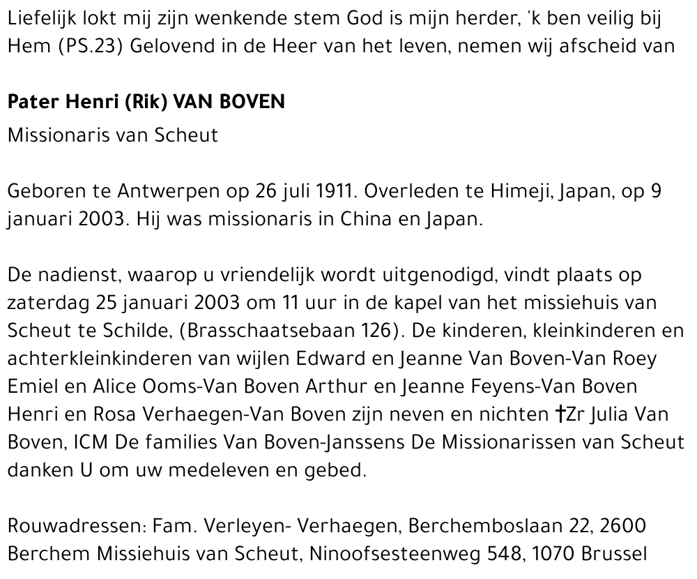 HENRI (RIK) VAN BOVEN